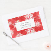 Rood Abstract Waterverf Sneeuwvlokken Label (Envelop)
