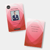 Rood Abstract werknemer foto-ID Badge (Voor- en achterkant)