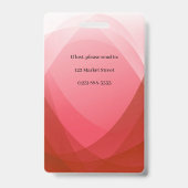 Rood Abstract werknemer foto-ID Badge (Achterkant)