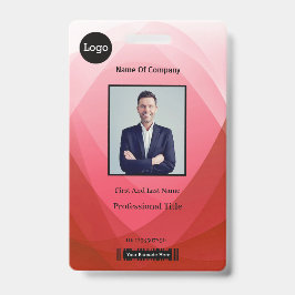 Rood Abstract werknemer foto-ID Badge