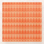 Rood abstract zigzagpatroon glazen onderzetter (Voorkant)