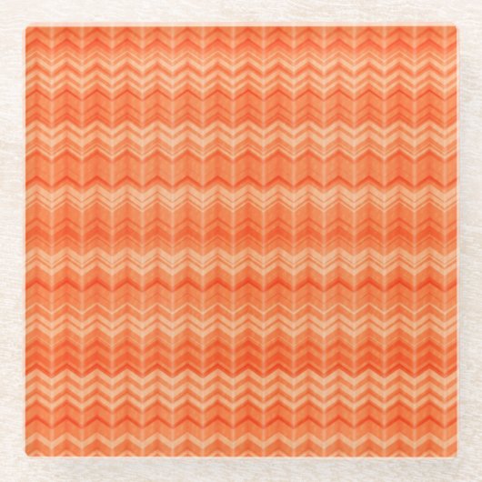 Rood abstract zigzagpatroon glazen onderzetter (Voorkant)