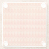 Rood abstract zigzagpatroon glazen onderzetter (Achterkant)