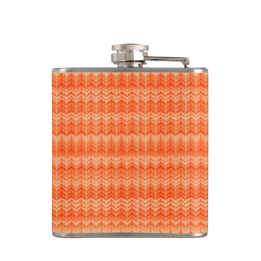 Rood abstract zigzagpatroon heupfles (Achterkant)