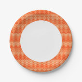 Rood abstract zigzagpatroon papieren bordje (Voorkant)