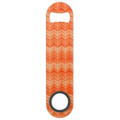 Rood abstract zigzagpatroon speed flessenopener (Voorkant)