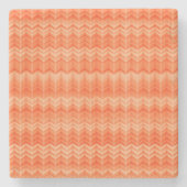 Rood abstract zigzagpatroon stenen onderzetter (Voorkant)