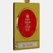 Rood Accent KEEP CALM en Creative Text Verguld Banner Ornament (Rechts)