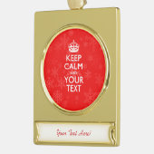 Rood Accent KEEP CALM en Creative Text Verguld Banner Ornament (Links)