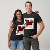 Rood achtergrond grafisch T-shirt (Unisex)