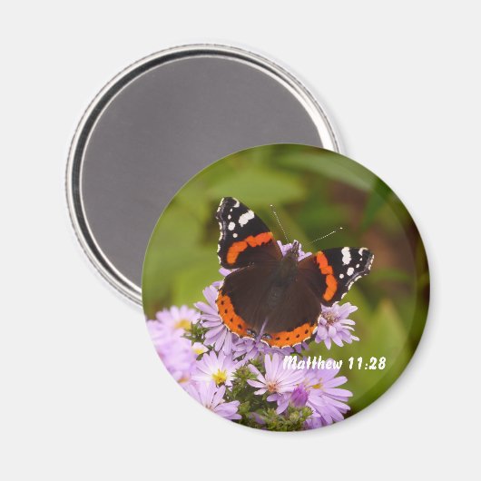 Rood admiraal Butterfly Magnet (Voorkant / Achterkant)