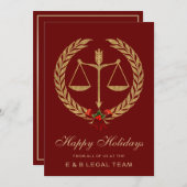 Rood advocatenkantoor kerstfeestdag Kaarten (Voorkant / Achterkant)