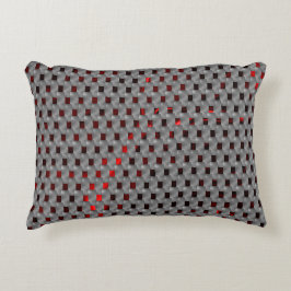Rood afbeelding onder grijze borden, rechthoekige  accent kussen