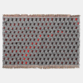 Rood afbeelding onder grijze borden, rechthoekige  deken