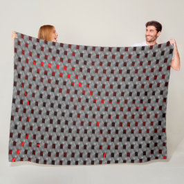 Rood afbeelding onder grijze borden, rechthoekige  fleece deken