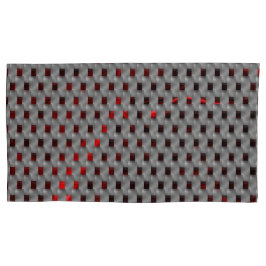 Rood afbeelding onder grijze borden, rechthoekige  kussensloop