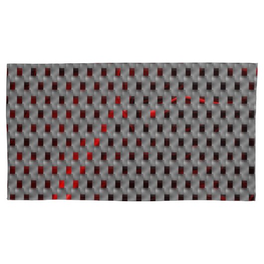 Rood afbeelding onder grijze borden, rechthoekige  kussensloop (Voorkant-Links)