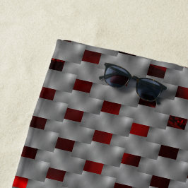 Rood afbeelding onder grijze borden, rechthoekige  strandlaken