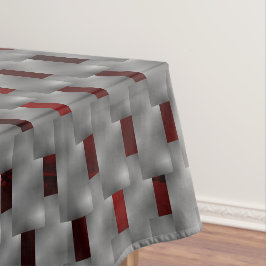 Rood afbeelding onder grijze borden, rechthoekige  tafelkleed
