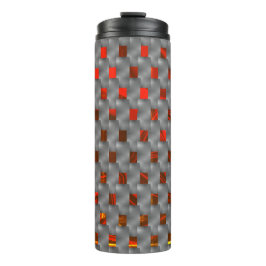 Rood afbeelding onder grijze borden, rechthoekige  thermosbeker