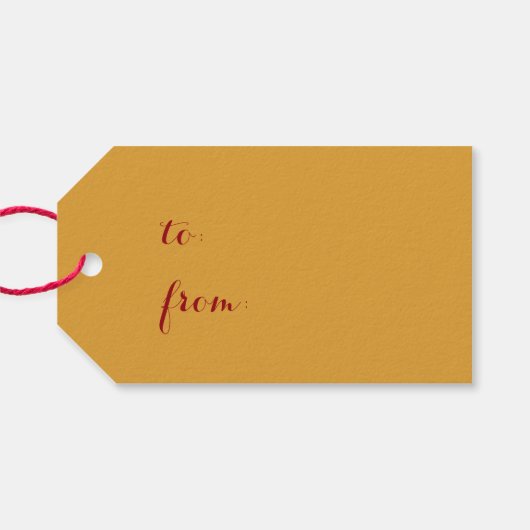 Rood afdrukken verven cadeaulabel (Achterkant Horizontaal)