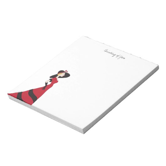 Rood afdruknotitiepad notitieblok (Linkerzijde)