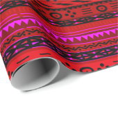 rood Afrikaans patroon inpakpapier (Rol Hoek)