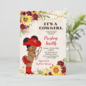 Rood-Afrikaans Roos en Baby shower van zonnebloeme Kaart (Staand voorkant)