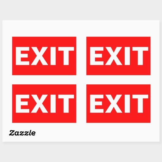 Rood Afsluiten Rechthoekige Sticker (Vel)