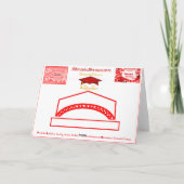 Rood Afstudeerder Pet Goud Wit Afstuderen Klasse 2 Kaart (Achterkant)