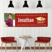 Rood afstuderen 1 foto goud pet modern vet eenvoud spandoek