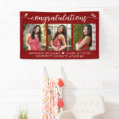 Rood Afstuderen 3 Foto Moderne kalligrafie Harten Spandoek (Insitu)