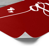 Rood Afstuderen 4 Fotoscript Hearts Modern Girly Poster (Hoek)