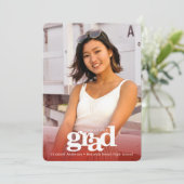 Rood afstuderen aangepaste foto vet eenvoudig mode aankondiging (Staand voorkant)