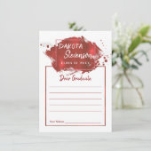 Rood Afstuderen | Advies van Paint Splatter Afstud Kaart (Staand voorkant)