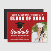 Rood Afstuderen Foto Custom Afstuderen Magnet Kaar (Voorkant / Achterkant)