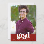 Rood afstuderen foto moderne vet typografie aankondiging (Voorkant)