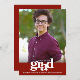 Rood afstuderen foto moderne vet typografie aankondiging