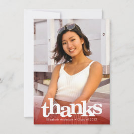 Rood afstuderen foto vet typografie modern bedankkaart