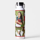 Rood Afstuderen Fotocollage Modern Afstuderen Waterfles (Voorkant)