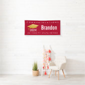 Rood Afstuderen Goud Pet Modern Bold Graphic Eenvo Spandoek (Insitu)