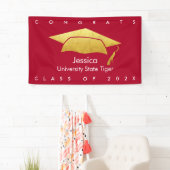 Rood Afstuderen Goud Pet Vet Modern Eenvoudige Gra Spandoek (Insitu)