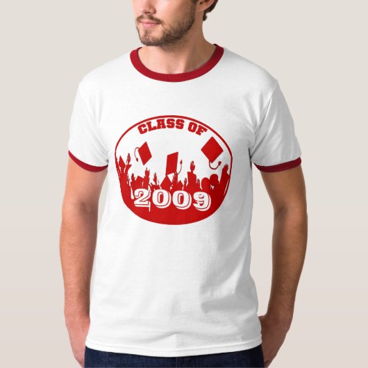 Rood Afstuderen Klasse van 2009 2010 T-shirt (Voorkant)