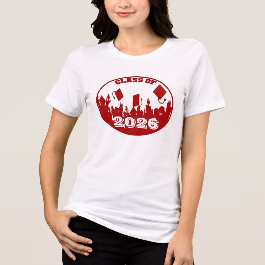 ROOD Afstuderen Klasse van Insert Huidig Jaar Tshi Tri-Blend Shirt (Voorkant)