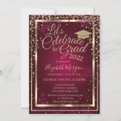 Rood Afstuderen met druppeldeksel Diamanten Kaart (Voorkant)