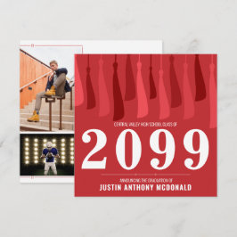 Rood Afstuderen met twee foto's van Tassels Kaart