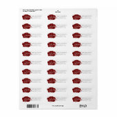 Rood Afstuderen | Modern Afstudeerder retour-adres Etiket (Full Sheet)