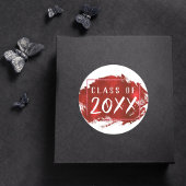 Rood Afstuderen | Moderne Afstudeerder voor pensee Ronde Sticker