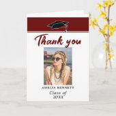 Rood Afstuderen Pet Afstuderen Foto Dank u Kaart (Gele Bloem)