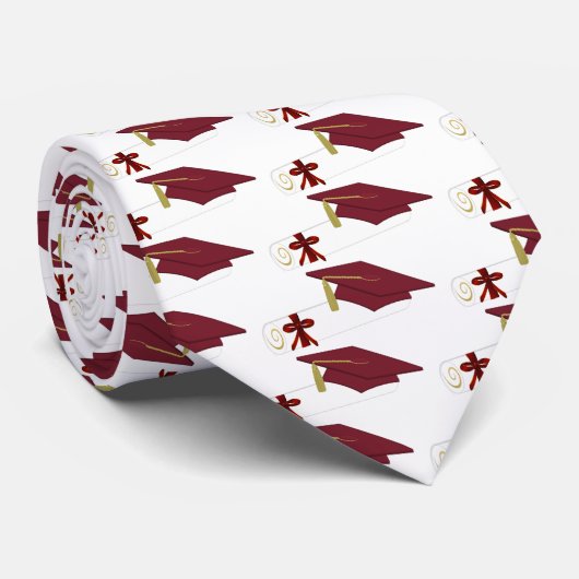 Rood Afstuderen Stropdas (Opgerold)